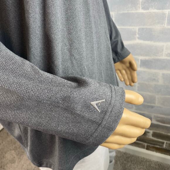 Mens U of M Pull Over, 1/4 Zip, Gray with Gold "M" Patch Size 2XL Antigua Brand - Picture 7 of 11